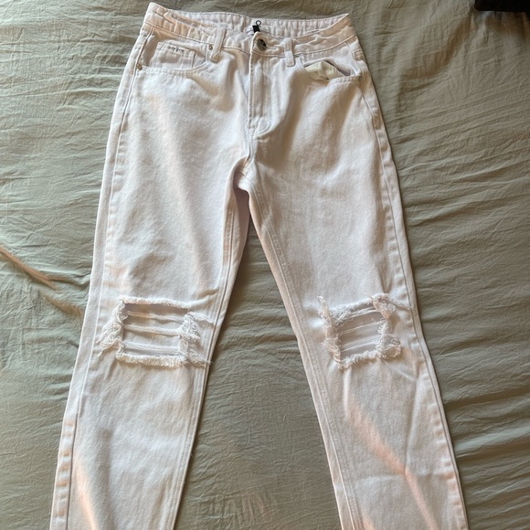 White Distressed Fringe Capris | Insane Gene | Never Worn - Picture 3 of 11